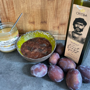 Pflaumenmus mit Olivenöl